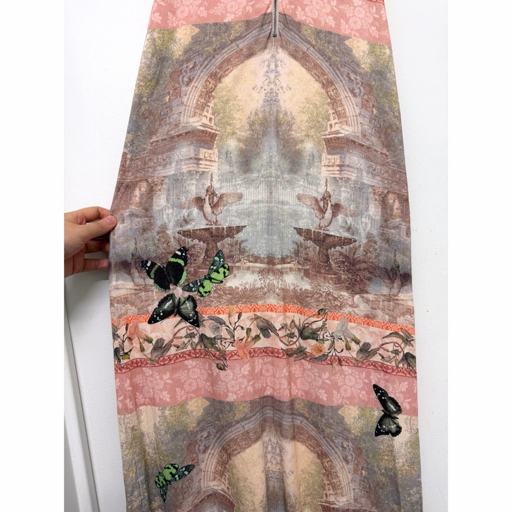 Alice + Olivia Versailles Delora Strapless Maxi Dress Pink Butterfly 2 - Picture 11 of 16